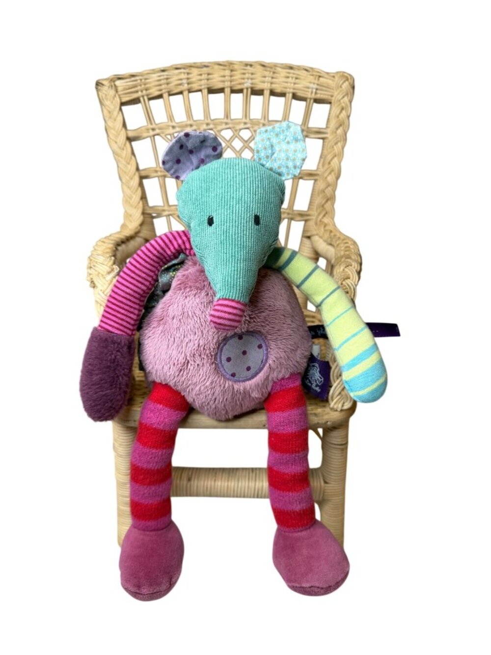 Moulin Roty Plush Les Jolis Pas Beaux Mouse Lovey Plush 11" EUC